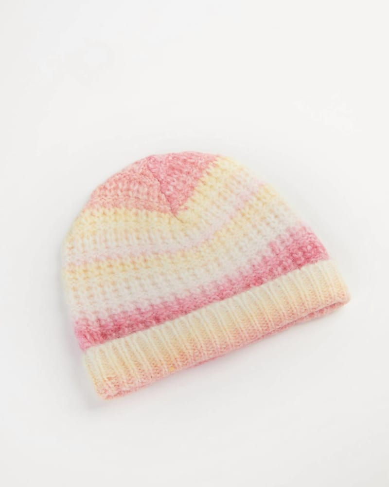 Front of a size one-size-fits-all Rosa Beanie In Pink in Pink by for Love & Lemons. | dia_product_style_image_id:355173